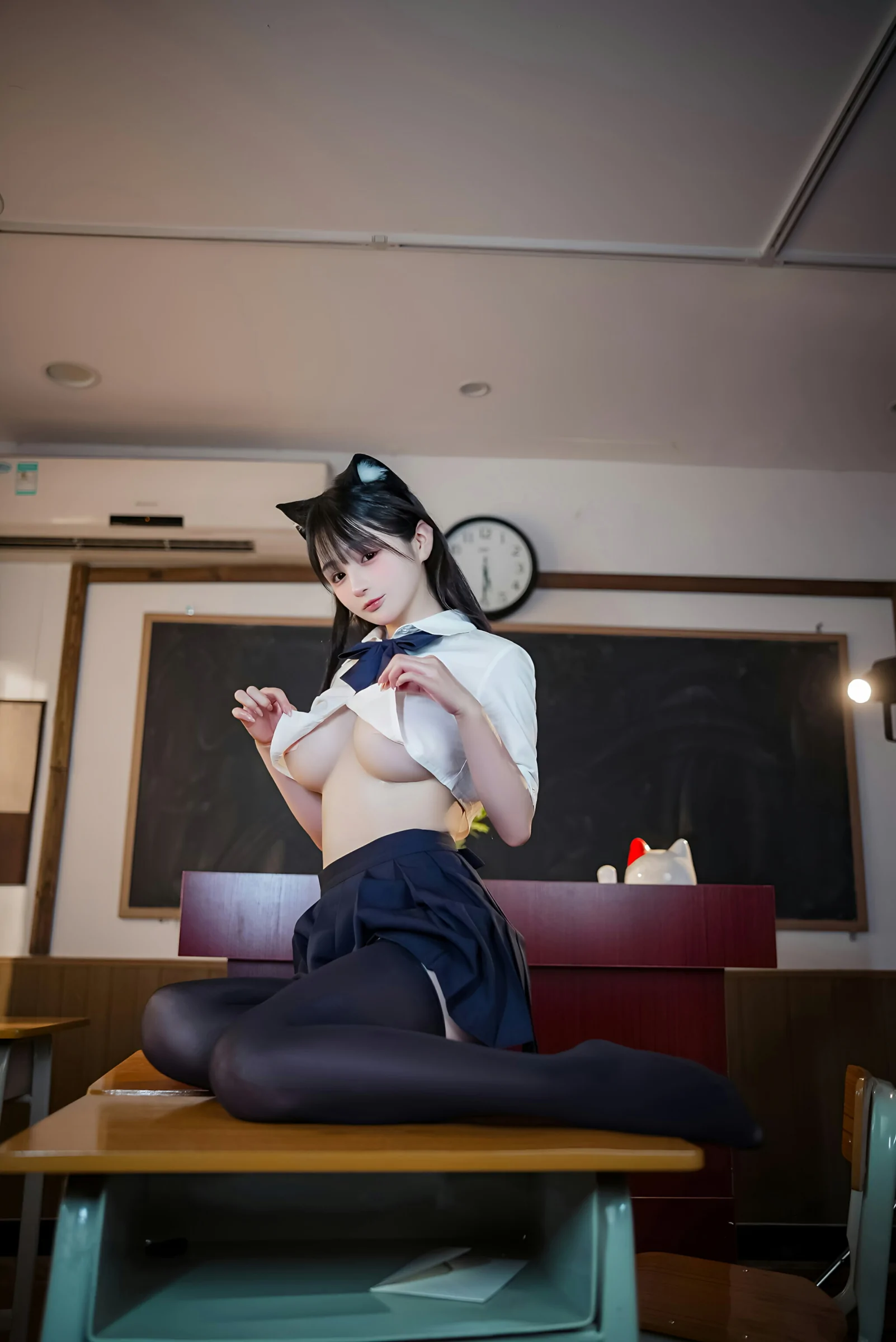 桜井宁宁 – 失眠冲剂 JK猫耳 [149张]-渣男图社